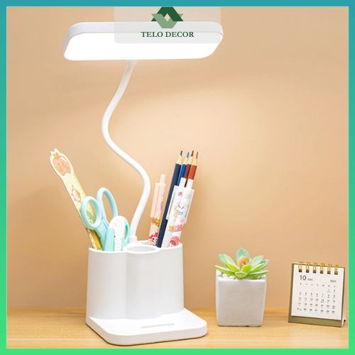 Đèn học để bàn bóng LED 3 màu tăng giảm độ sáng có tích điện tiện lợi